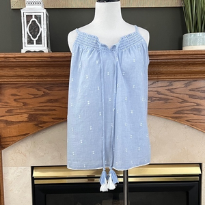 NEW‎ Cynthia Rowley Women's Blue Chambray Tassel Sleepwear Tank Sz. M